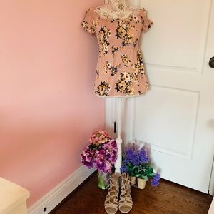 Floral Flow-ey Off-the-Shoulder Top